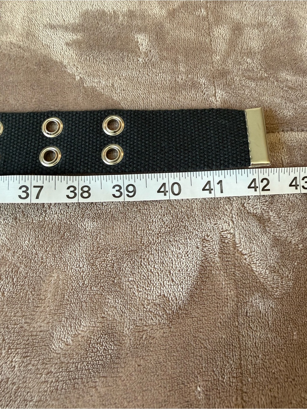 Black Double-Grommet Casual Belt with Silver Buckle - Picture 4 of 4